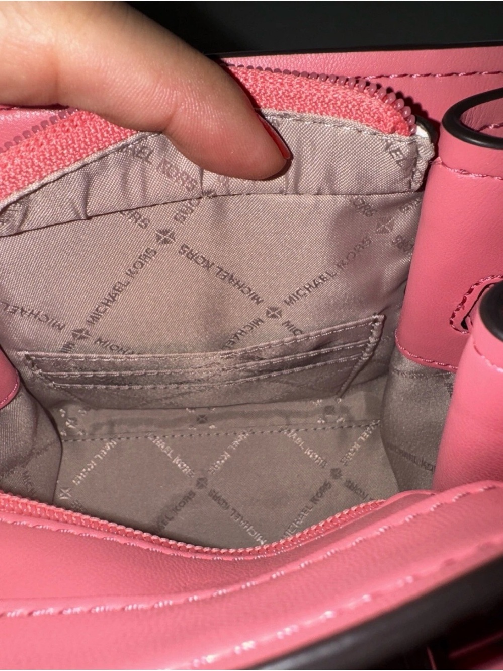 Michael Kors Pink Embossed Leather Mini Satchel with Charm - Picture 8 of 12